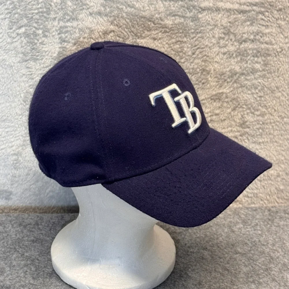New Era Tampa Bay Rays Hat Mens Large XL Navy Blue 39THIRTY Stretch Fit MLB Cap